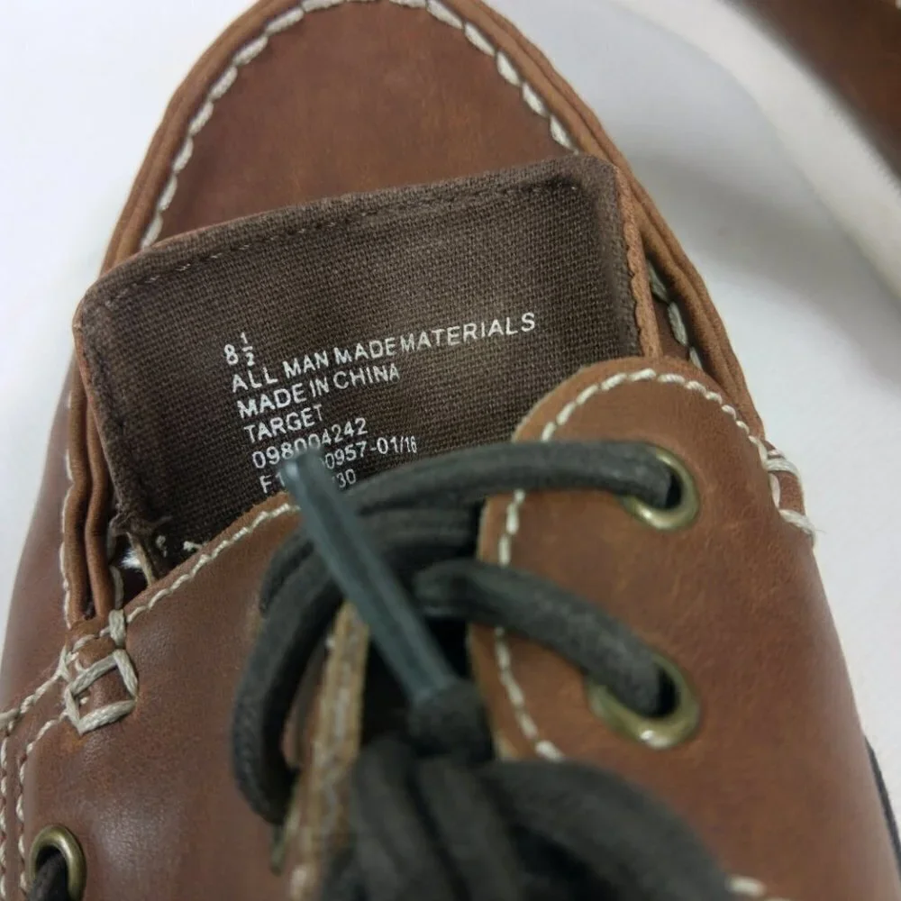 Merona Men's Brown Two Eye Boat Shoes 8.5M